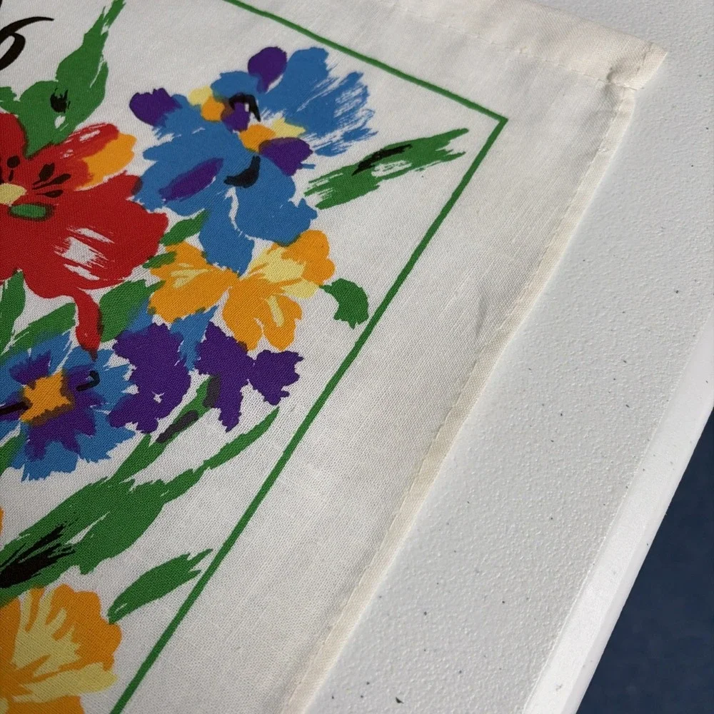 VINTAGE LINEN 1996 FLORAL KITCHEN CALENDAR TOWEL‎